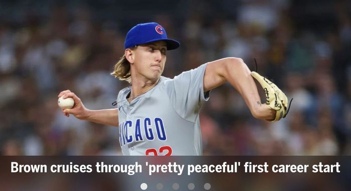 Ben Brown pitching for the Chicago Cubs.
